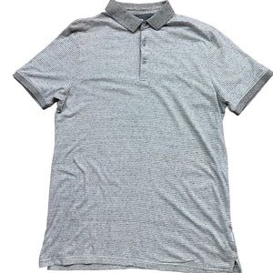 PETER WERTH  LONDON GOLF TENNIS  POLO GREY STRIPED MENS SZL